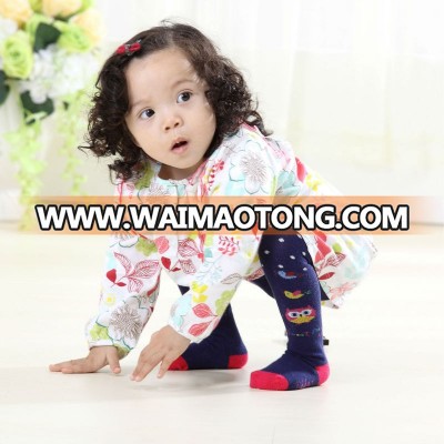 Autumn baby navy blue cotton tight cartoon jacquard baby pantyhose