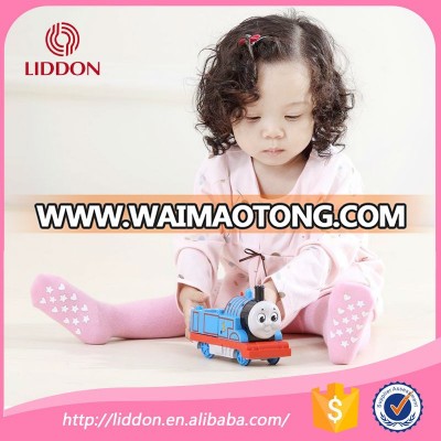 China reliable manufacturer Liddon pure pink baby cotton tights wholesale