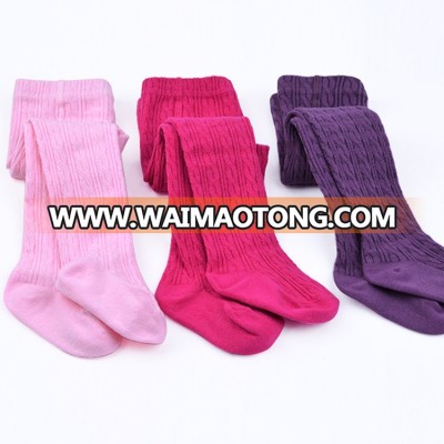 wholesale children cotton tights, 100% cable knitting baby cotton tights